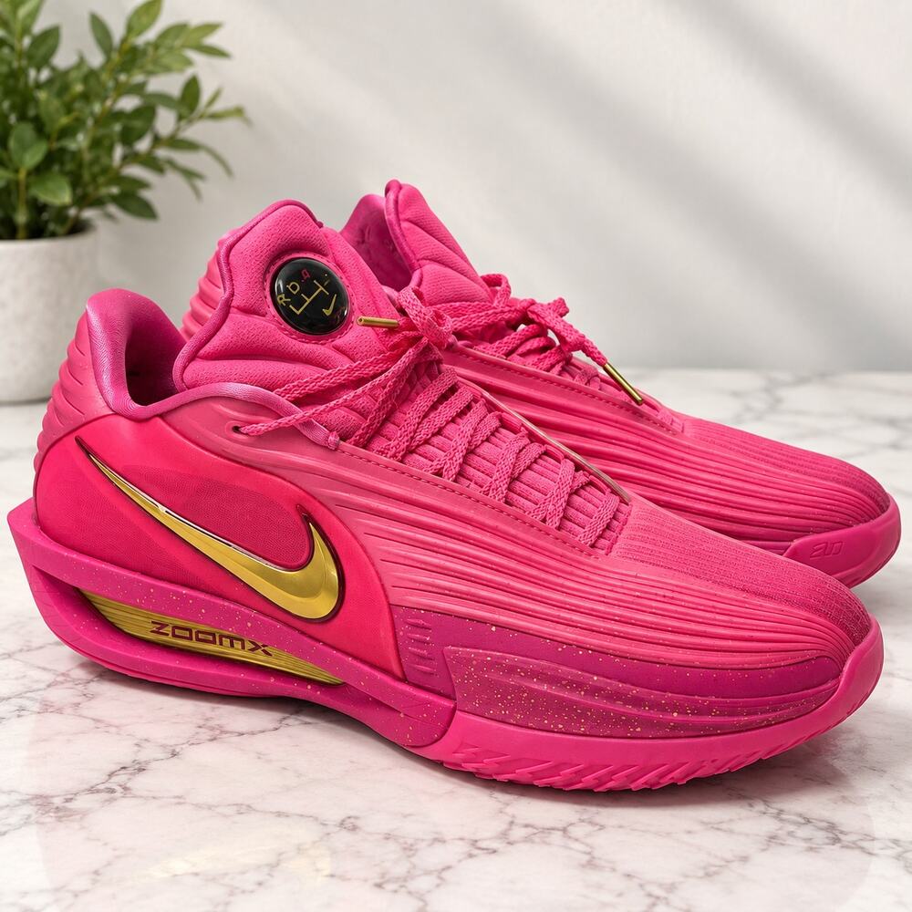 Rob Dillingham x Nike Mens G.T. Cut 3 Turbo Fireberry Pink and Gold Size 11